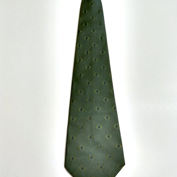Vintage Green Clip On NeckTie Gino Fellini Struser MCM 60s 70s Retro Tie - Picture 9 of 9